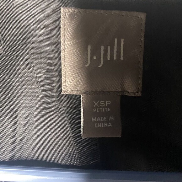 J Jill Women XSmall Petite Black Leather Jacket Zip Mandarin Collar Biker - Picture 5 of 13